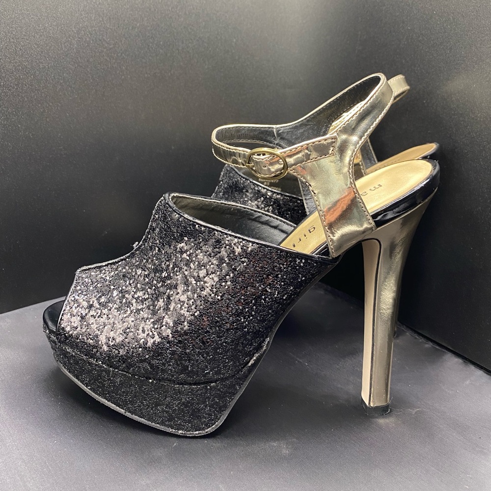 Madden Girl Glitter Strappy Heels